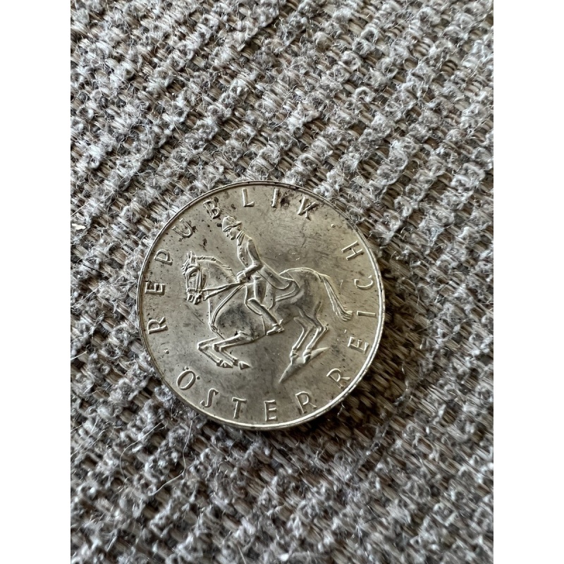 Genuine Republic Of Osterreich 5 Shilling 80% AG  Silver Coin 1965 VTG Austria