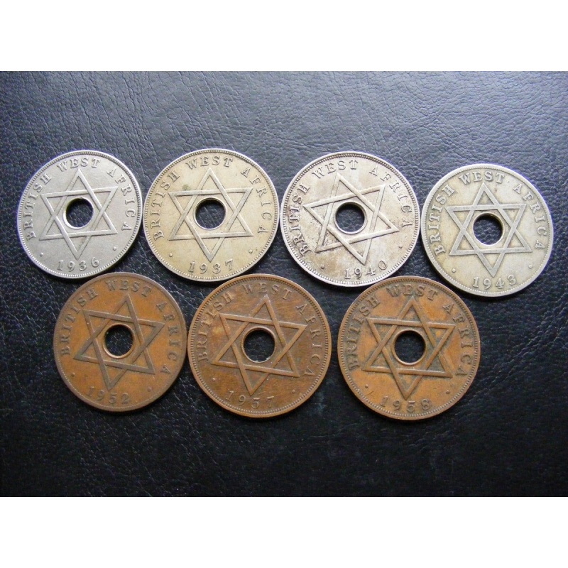 W735 British West Africa Penny Lot of 7 different as pics FREE POSTAGE