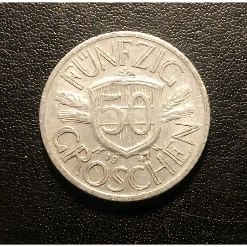 1947 Austria 50 Groschen Coin