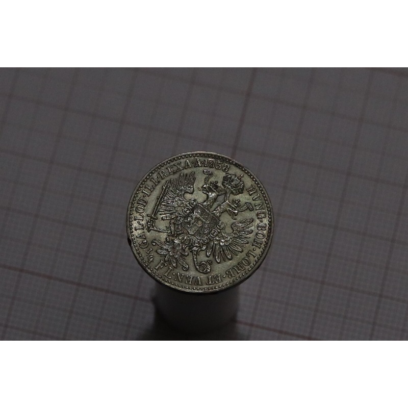 ?? ???? AUSTRIA 1/4 FLORIN 1858 A SILVER SHARP DETAILS B77 #Z6026