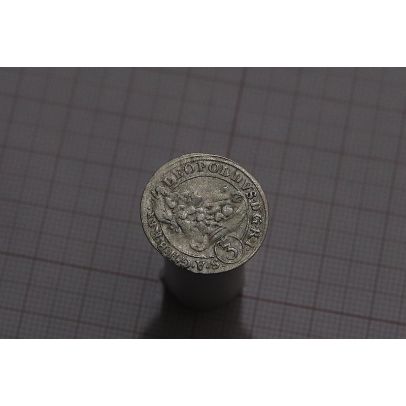 ?? ???? AUSTRIA Leopold I. AR 3 Kreuzer 1700 Brieg mint SHARP DETAILS B77 #Z6085