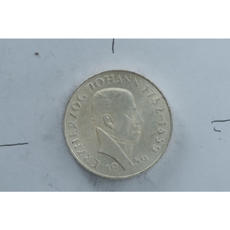 1959 Austria 25 Schilling silver coin Republik Österreich 0.640 silver vintage c