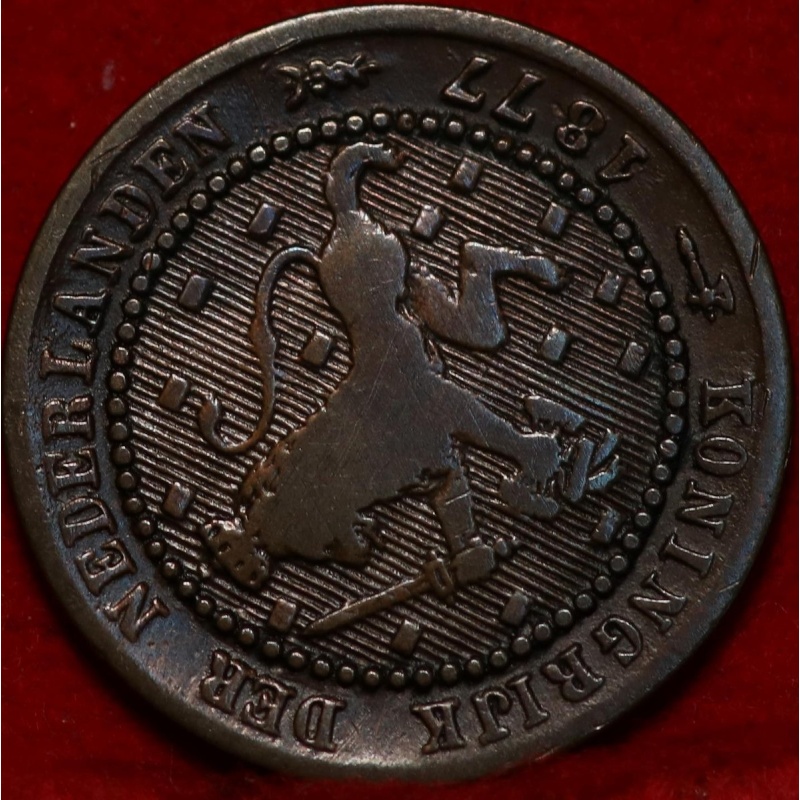 1877 Netherlands 1 Cent Foreign Coin