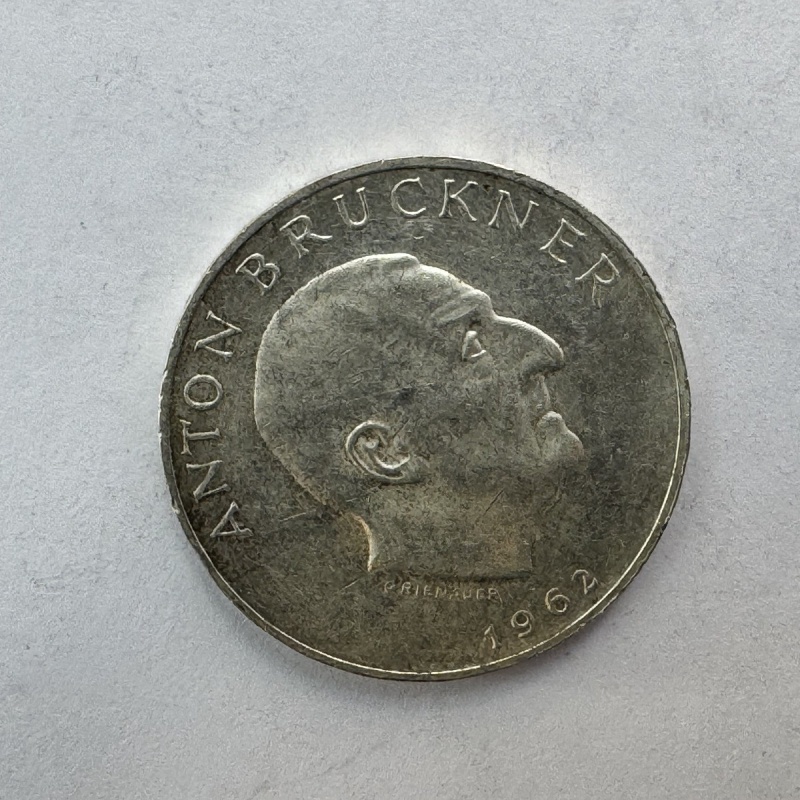 Austria 1962 25 Schilling Silver Coin Anton Bruckner 0.800