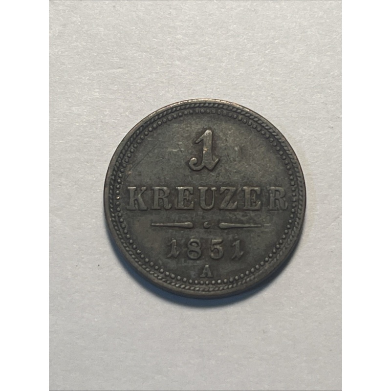 1851-A Austria 1 Kreuzer