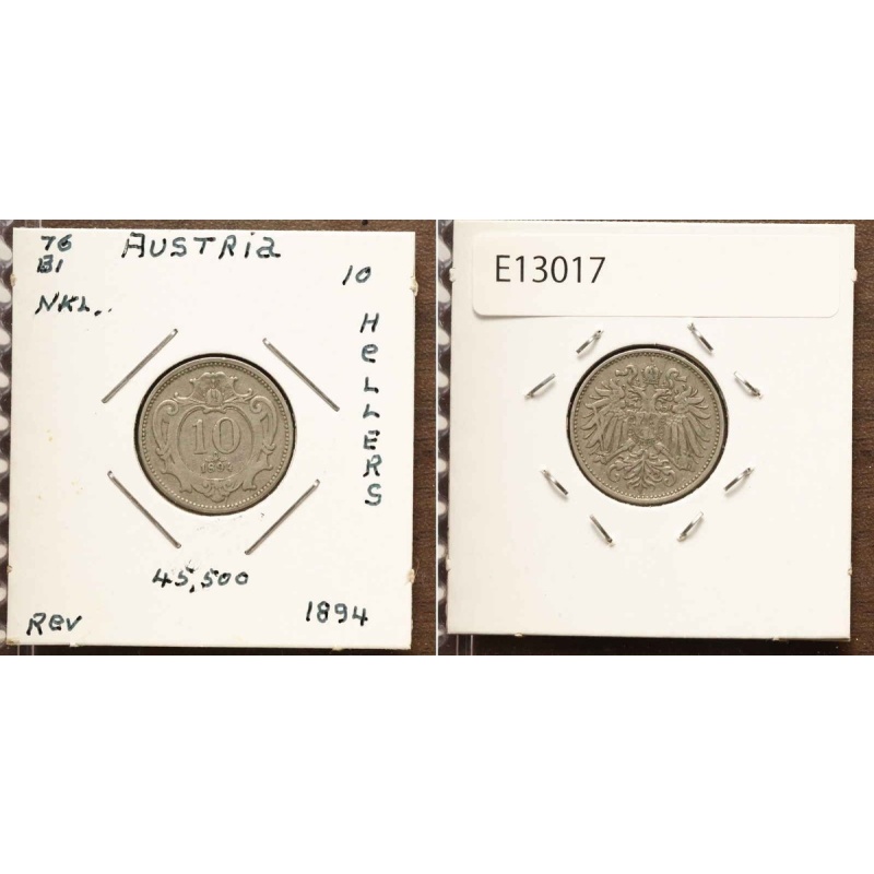 *Asutria Coin, 10 Heller 1894 [E13017]7x1