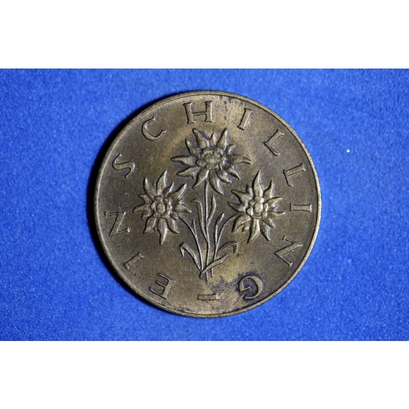 1960 Austria 1 Schilling Aluminum Bronze Coin #M25367