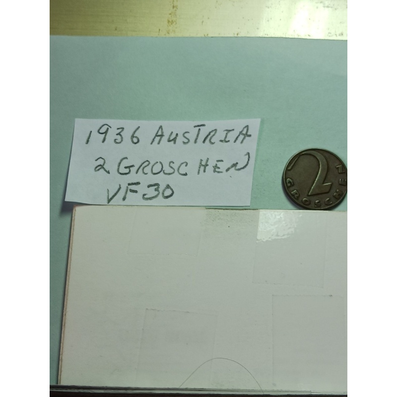 Vintage World Coin - Austria 2 Groschen 1936