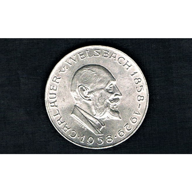 AUSTRIA - 25 SHILLING 1958 UNC KM# 2884, 100th ANN. - BIRTH OF AUER VON WEISBACH