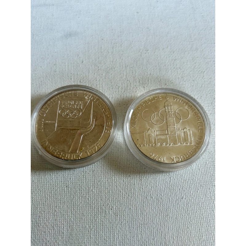 Lot of (2) 100 Schilling Coins from the XII Olympiad in Innsbruck