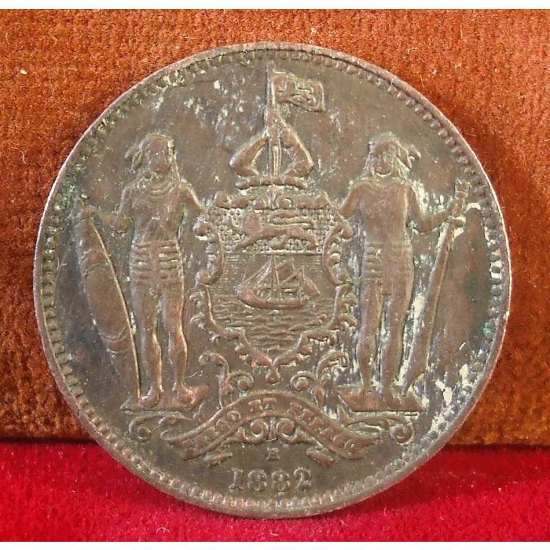 Coin 1882 H British North Borneo Malaysia 1 Cent Colony Great Britain