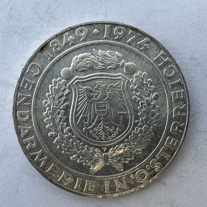 1974 Austria 50 Schilling Silver Coin – Gendarmerie Commemorative 0.640 Silver