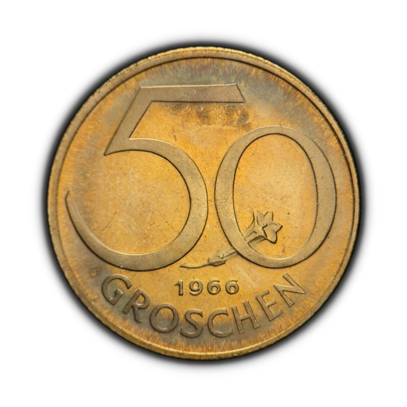 AUSTRIA. 1966, 50 Groschen - Stemless Gentian Flower, Gentiana acaulis 1 Proof