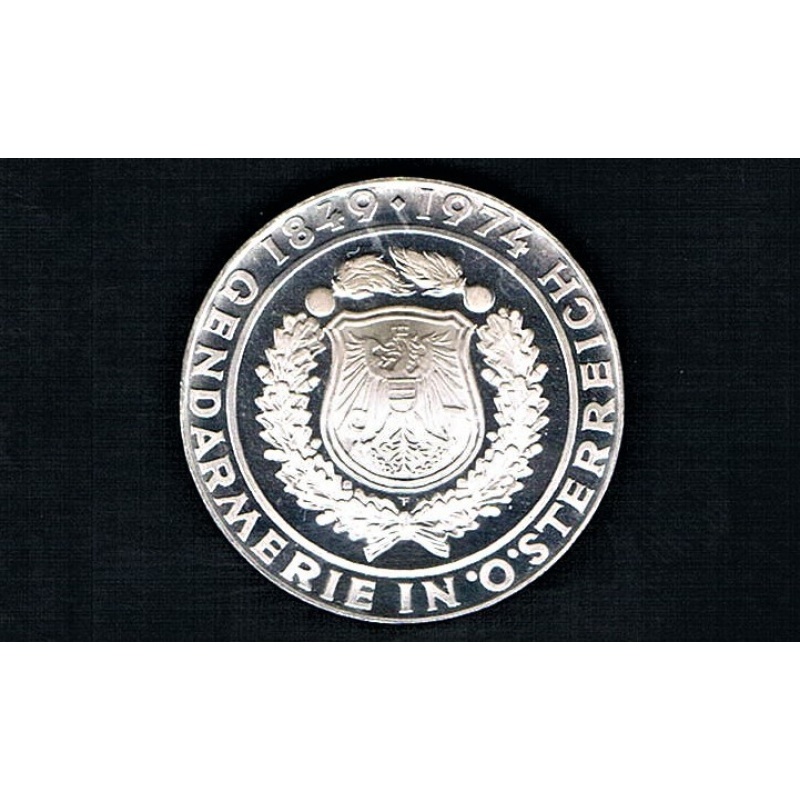 AUSTRIA - 50 SHILLING 1974 PROOF KM# 2920, 125th ANNIV. - AUSTRIAN POLICE FORCE