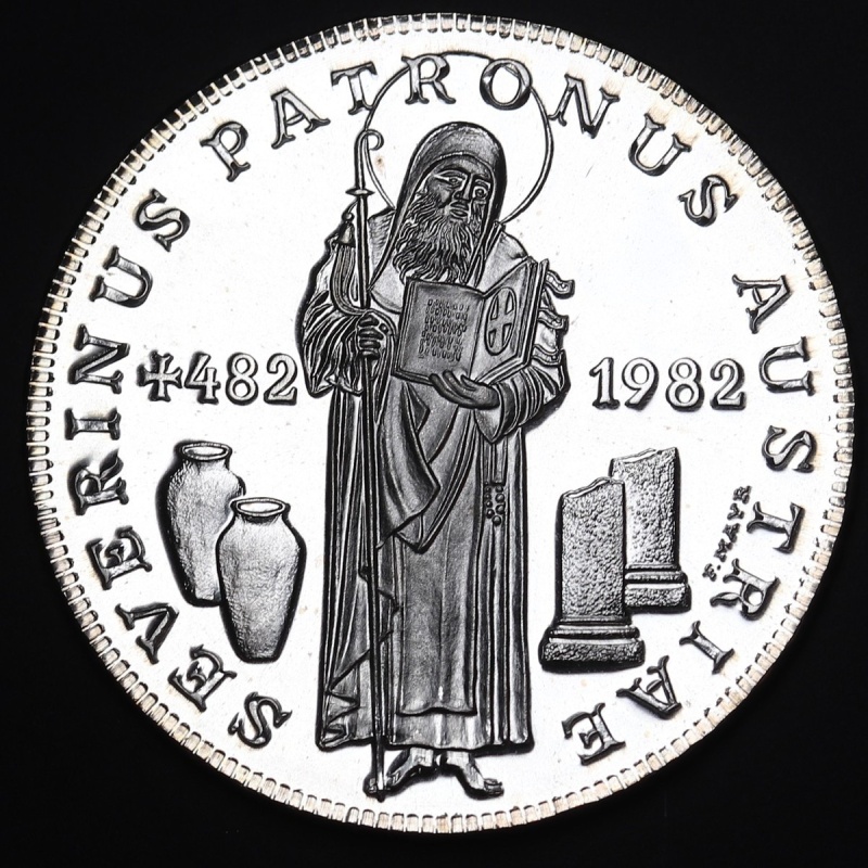 1982 Austria 500 Schilling, Death of St. Severin- Silver Proof Coin KM#?2956 GEM