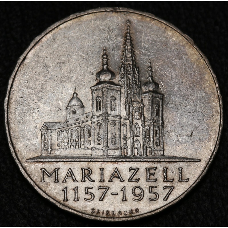 Austria Mariazell Basilica - 8th Centennial 0.800 Silver 25 Schilling 1957 UNC