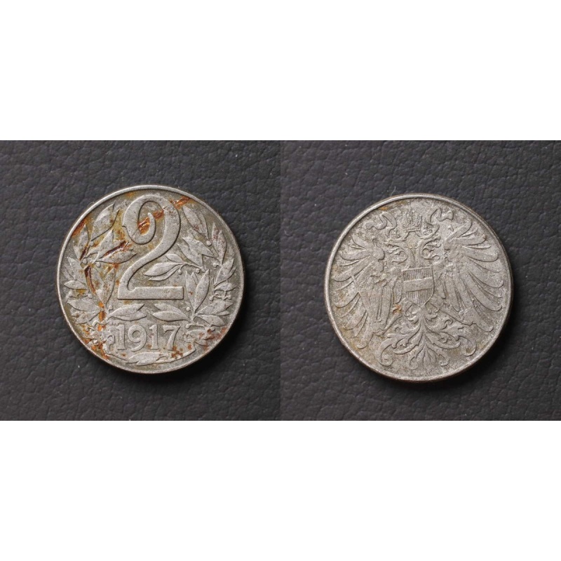 *Austria 2 Hellers 1917, Coin [E6716]7d9