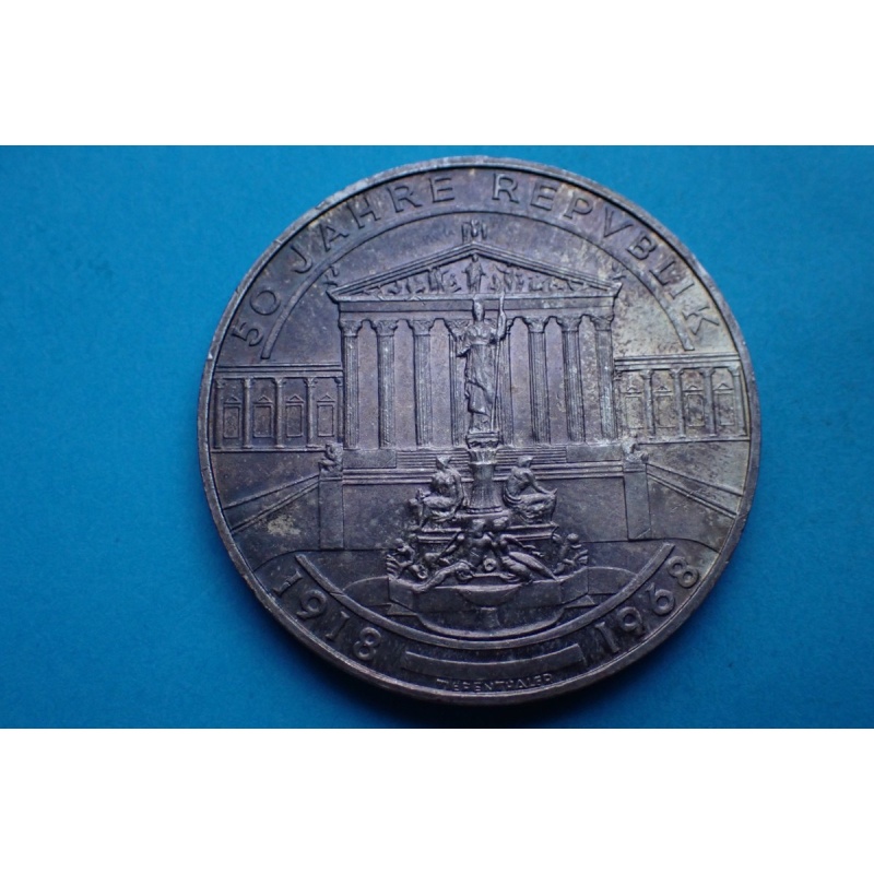 Austria, 50 Schilling 1968,  0.9 silver, see images.