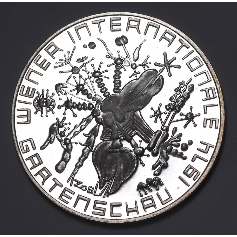 1974 Austria 50 Schilling, Garden Exhibition- Silver Proof Coin KM#?2919