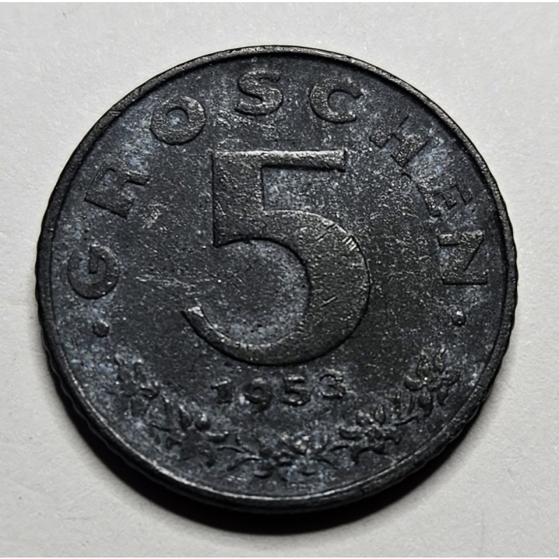 1953 Austria 5 Five Groschen - Austrian Coin - Zinc - World Coin - Europe