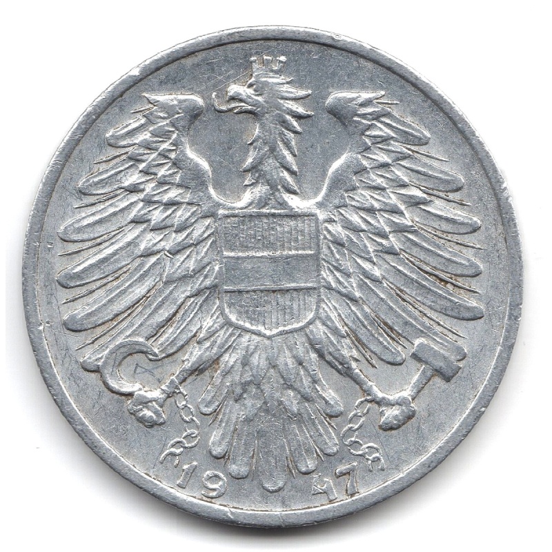 1947 Austria Republik Osterreich 1 Shilling coin