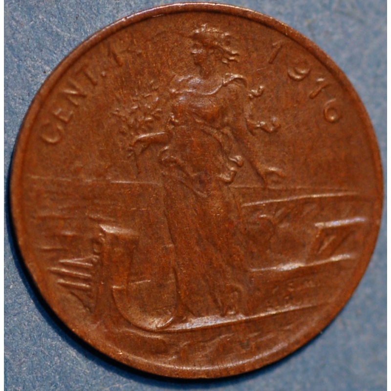 Italy Centesimo 1916 R Vittorio Emanuele III KM# 40