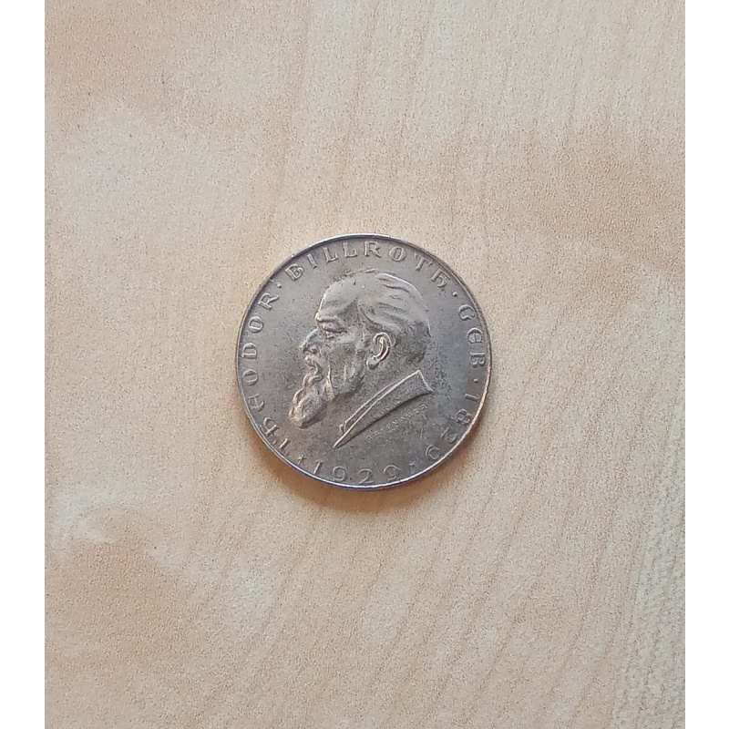 Coin AUSTRIA 2 shillings Theodor BILLROTH 1829 1929
