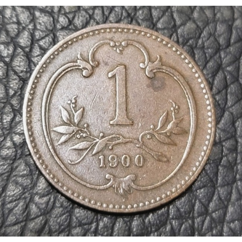 1900 Austrian Empire 1 Hellers Coin