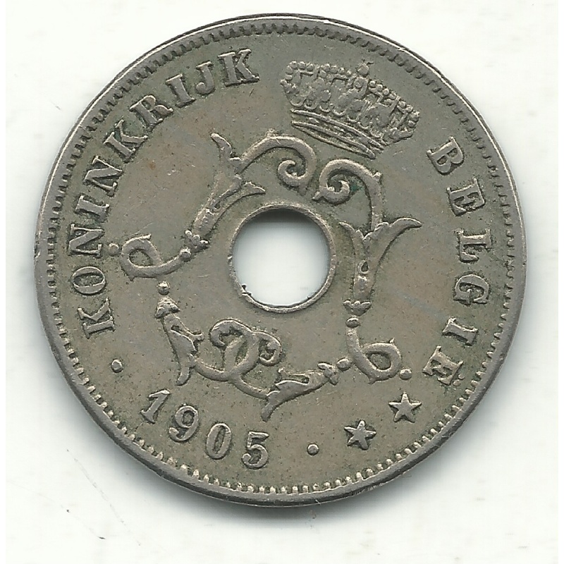 VERY NICE HIGHER GRADE 1905 BELGIUM 10 CENTIMES COIN-JAN351