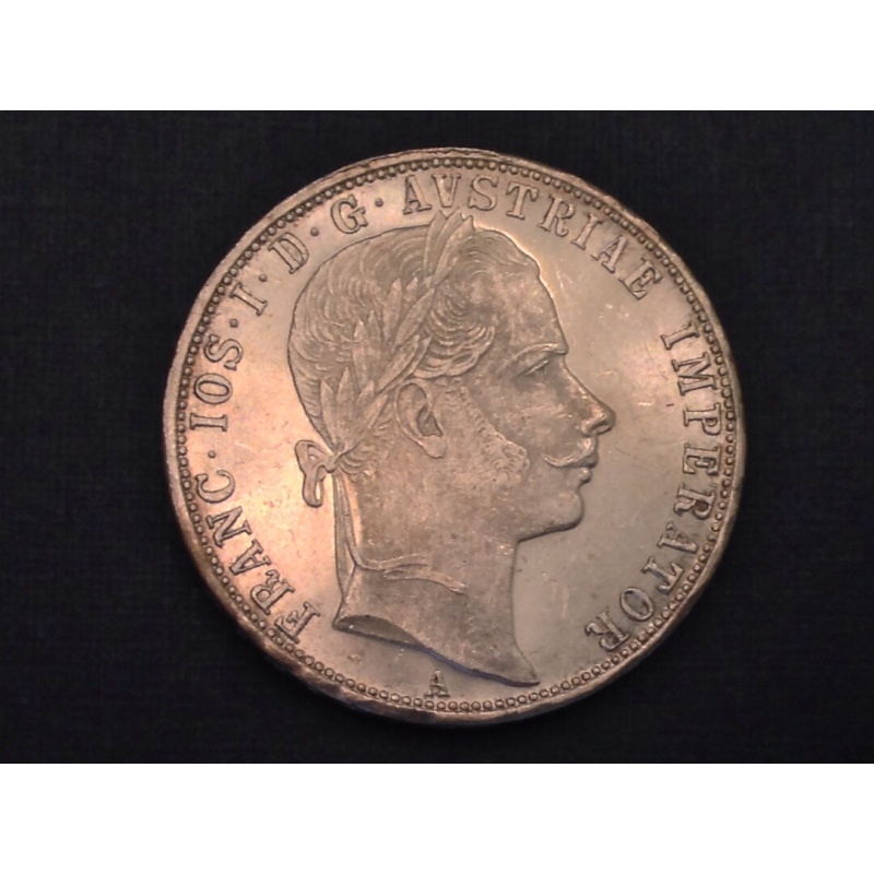 -  Austria 1860 A Franz Joseph One (1) Silver Florin Choice Uncirculated UNC