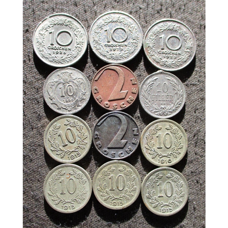 OLD COINS OF AUSTRIA (HABSBURG EMPIRE & FIRST REPUBLIC) ~ WORLD WAR I - MIX 040