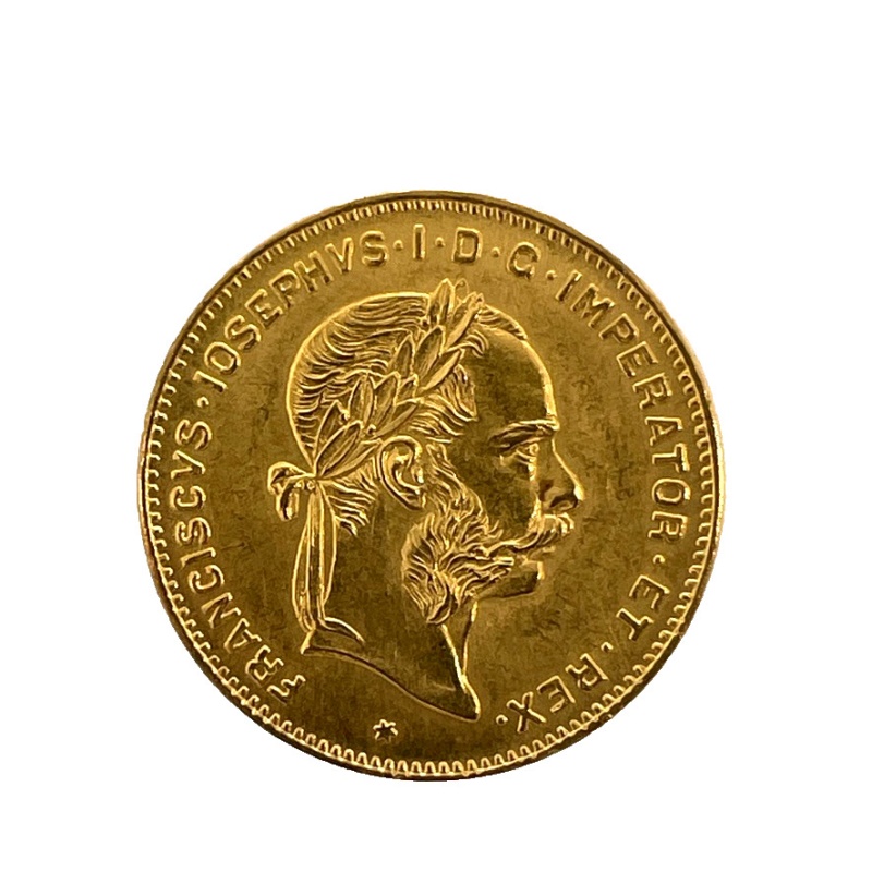 Austria 1892  4 Florin 10 Francs GEM BU. Franz Joseph .900 Gold Coin Restrike