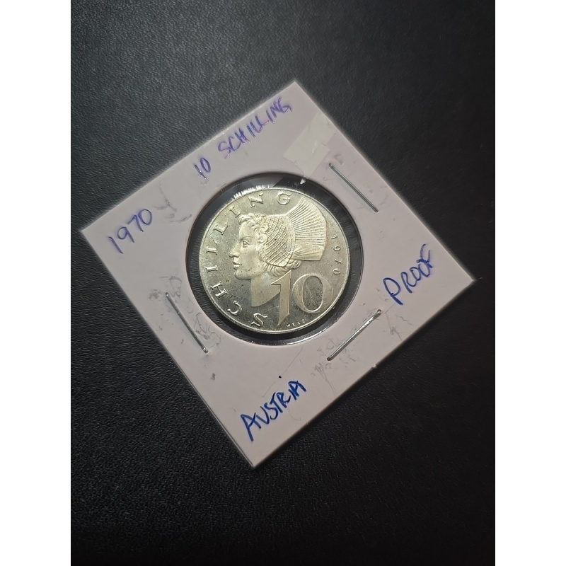 1970 Austria Wachau Woman 10 Schilling Proof Silver Austrian Coin Shield