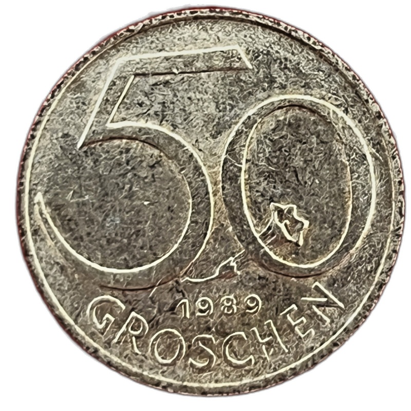 Austria 50 Groschen 1989 Aluminium Bronze KM#2885 Austrian ATS