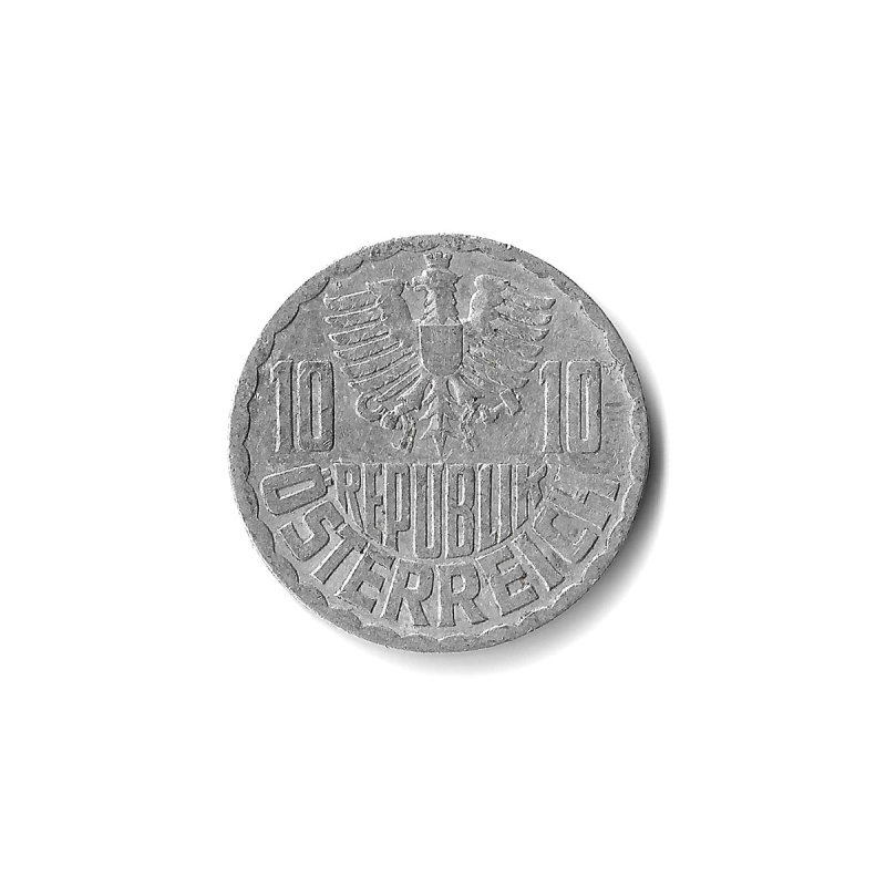 1955 Austria - 10 Groschen - 231 - Aluminum - 1.1g
