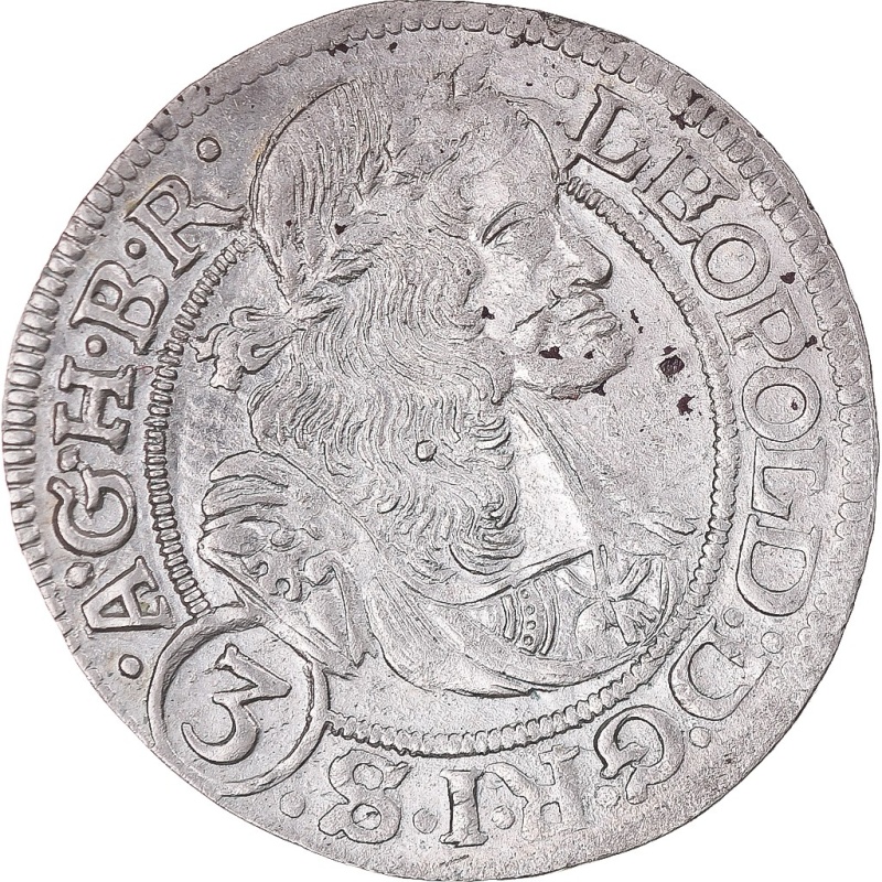 [#343422] Coin, Austria, Leopold I, 3 Kreuzer, 1670, Breslau, AU, Silver, KM:116