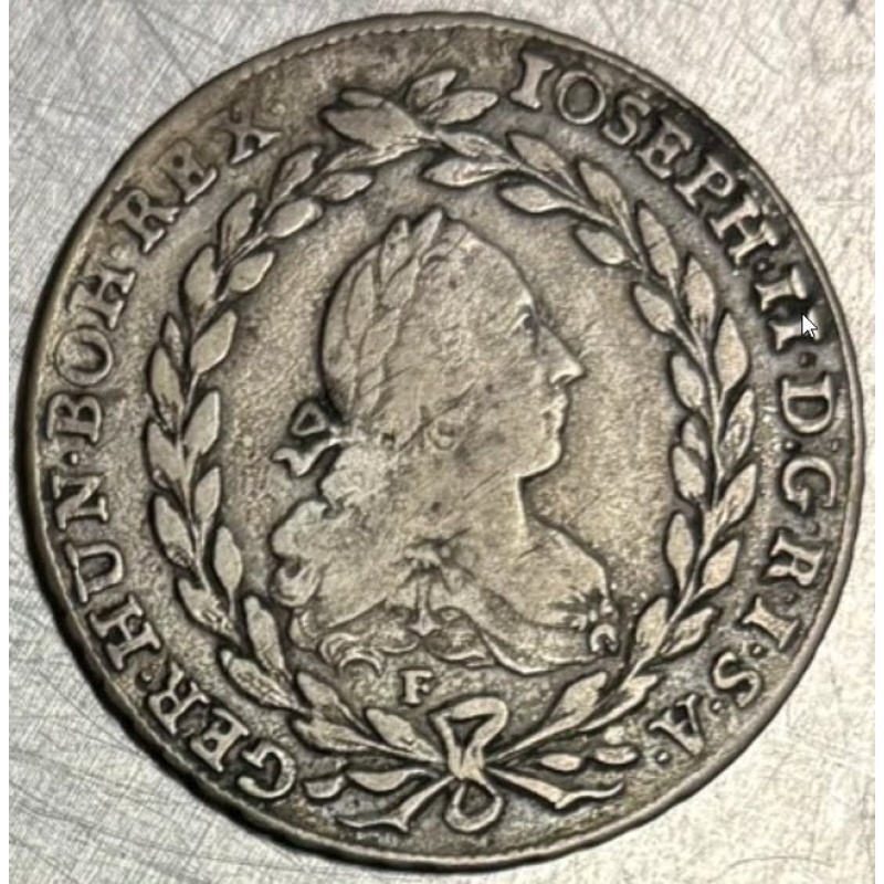 1783 F Austria silver coin 20 Kreuzer Joseph II