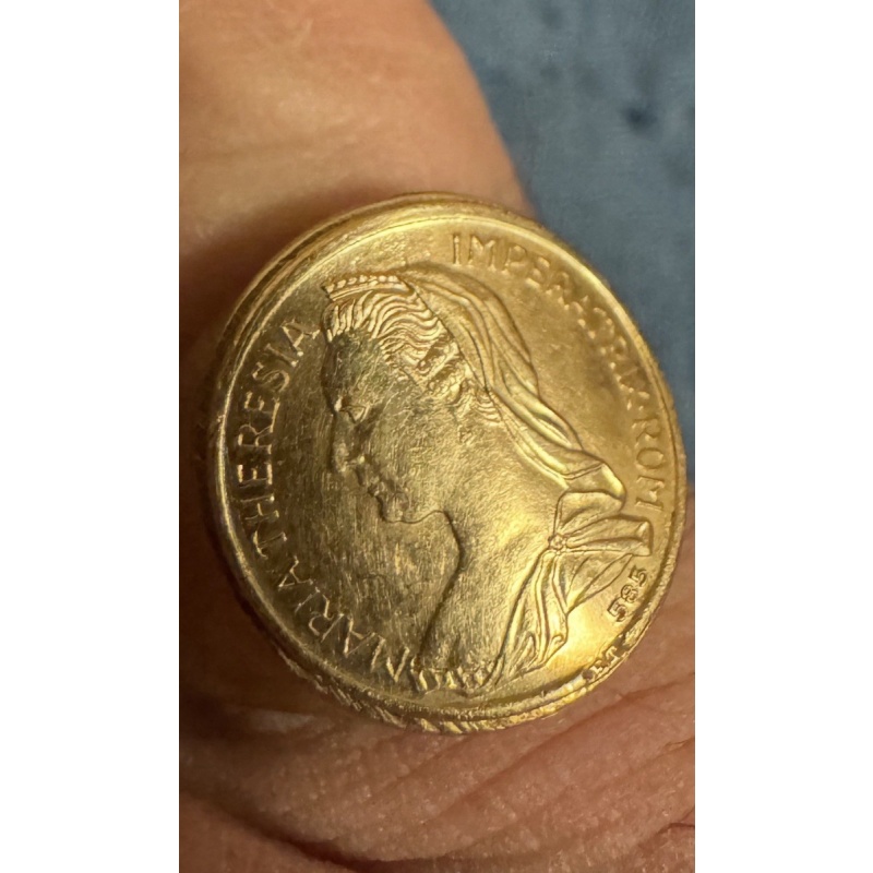 Vintage 14K Gold Maria Theresa Thaler Coin Ring | 585 Hallmarked | Non-Magnetic