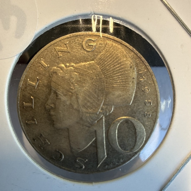 1958 Austria Silver 10 Schilling