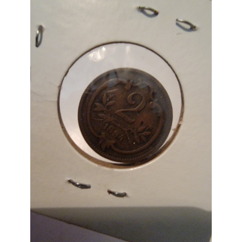 1800s Austrian Coin 1894 Austria 2 Cent Piece Two Cents Antique