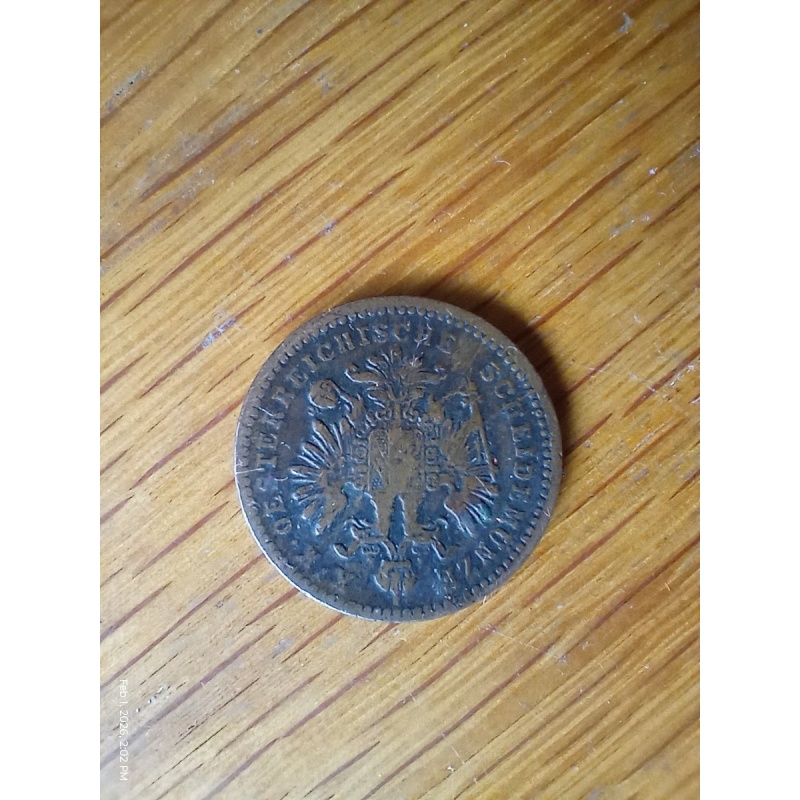 1879 Austria Copper Kreuzer Coin Very Fine Circulated Small Eagle