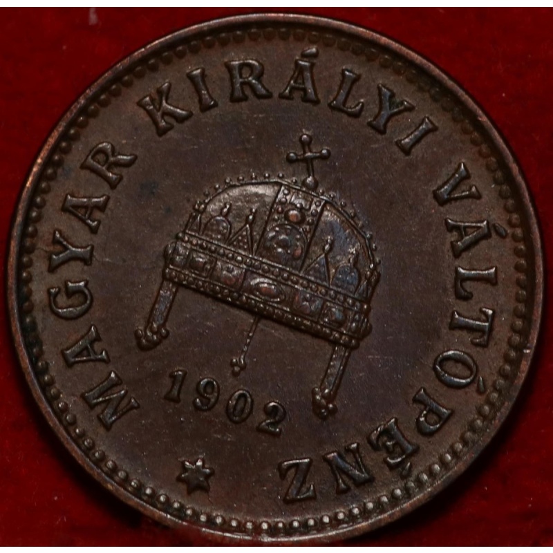 1902 Hungary 1 Filler Foreign Coin
