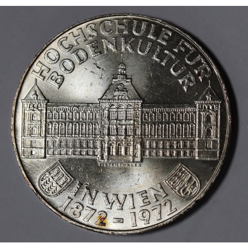 1972 Austria 50 Schilling,  Institute of Agriculture Silver Coin KM#?2914 Unc