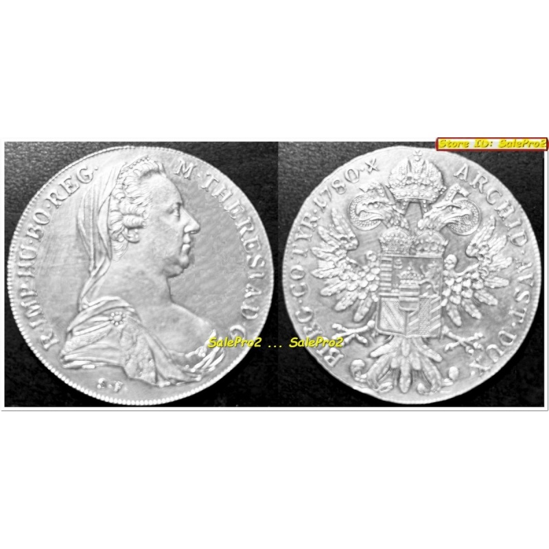 AUSTRIA 1780 MARIA THERESA of HABSBURG 1 OZ 28 GRAMS 1 THALER SILVER COIN AUNC