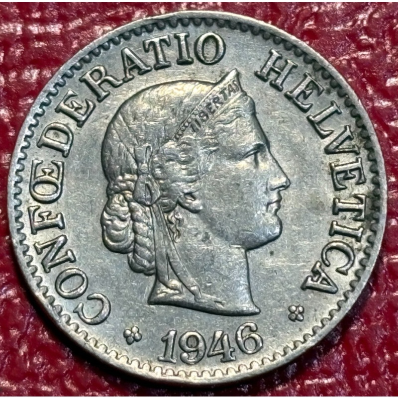 HIGH GRADE XF/AU DETAILS 1946 B SWITZERLAND 10 RAPPEN COIN-MAY768