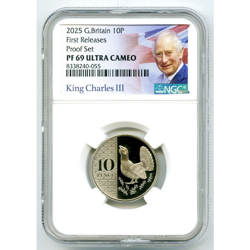 2025 GREAT BRITAIN 10P PROOF NGC PF69 UCAM CAPERCAILLE 10 PENCE FIRST RELEASES
