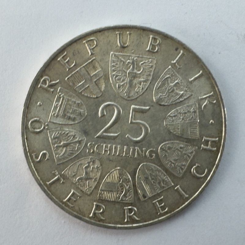 Austria 1964 25 Schilling silver coin 0.800 Franz Grillparzer Austrian Mint