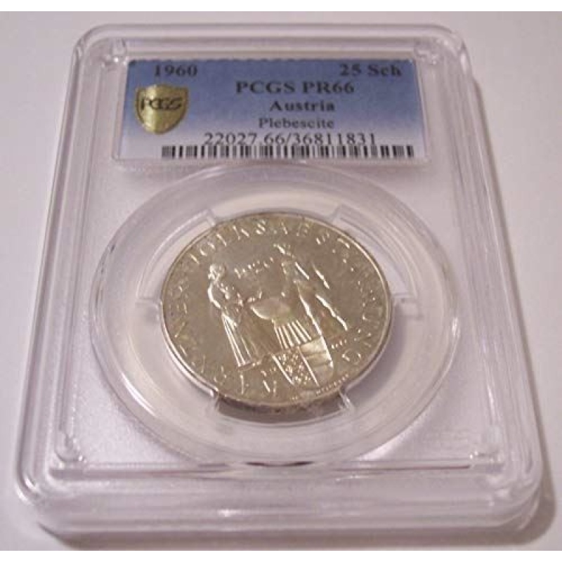 Austria Silver 1960 25 Schilling Plebescite Proof PR66 PCGS Low Mintage
