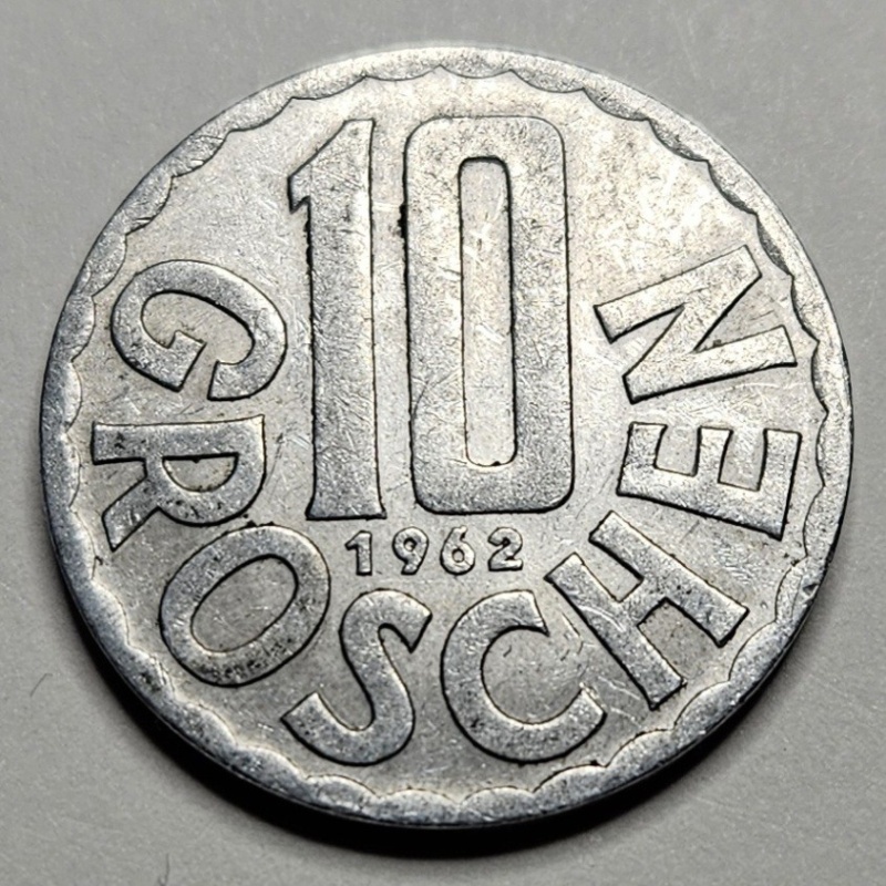 1962 Austria 10 Ten Groschen - Aluminum Coin - Austrian - World Coin - Europe