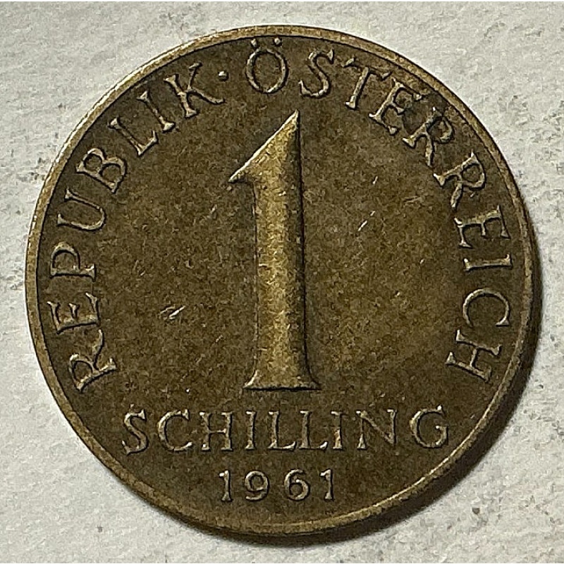 1961 Austria 1 Schilling - Edelweiss Flower - Aluminum Bronze - KM# 2886